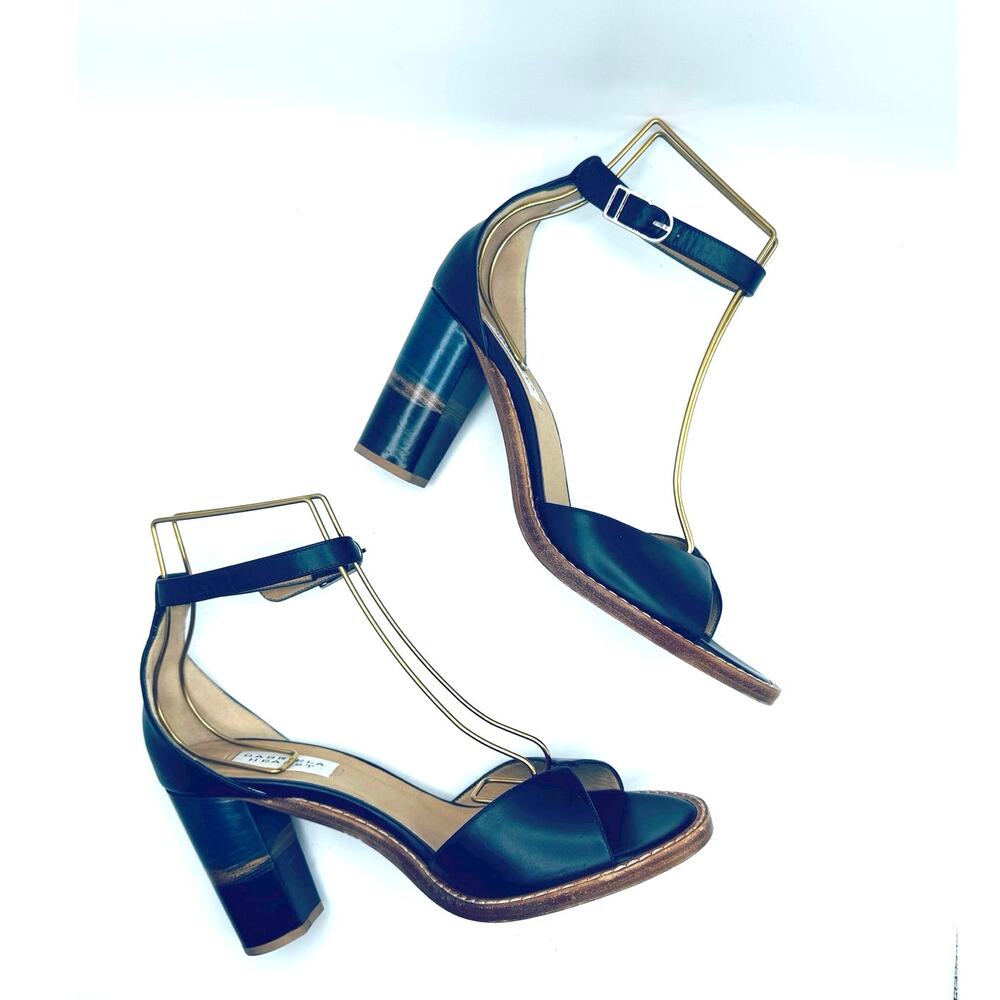 Gabriela Hearst Navy Blue Heeled Sandals Designer Summer Heels Size EU 40
